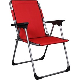 Resim Alin Metal Katlanır Kamp Ve Piknik Sandalye Kırmızı Kırmızı 