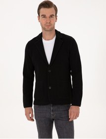 Resim Cacharel Siyah Slim Fit Pamuk Karışımlı Triko Hırka 