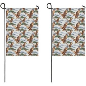 Resim Kartal 2'li Çift Taraflı 12x18inch Bahçe Bayrağı, Dış Mekan-a11 12+ 