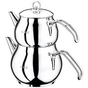 Resim Oms Çaydanlık Takımı Çelik M Boy 8012 Gri 