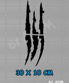 Resim 61 AVM Pençe - Sticker Folyo Kesim | Siyah | 30 X 10 Cm 