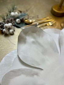 Resim Eva Lateks Supla Amerikan Servis Beyaz Kenarı Gümüş Detay Tasarım Gümüş 