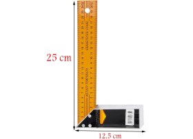 Resim Alüminyum Marangoz Gönyesi L Gönye Sarı Gönye Cetvel Kaynak Kaynakçı Gönyesi 250 mm 