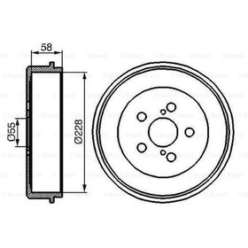 Resim Bosch 0986477140 Fren Kampanası Toyota Avensis 1.6 2.0 97-02 228.5mm 4243105020 