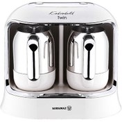 Resim Korkmaz Kahvekolik A861-08 Twin Vanilya-Krom Türk Kahve Makinesi 