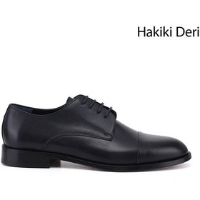 Resim Diğer Erkek Lacivert Antik Bağcıklı Kösele Taban Hakiki Deri Klasik Ayakkabı Ddma84527208 
