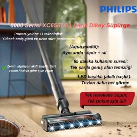 Resim Philips Phılıps 6000 Serisi XC6557/01 Şarjlı Dikey Süpürge 