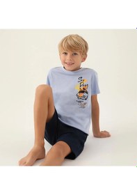 Resim Arnetta 2989c Erkek Çocuk Bermuda Pijama Takım Mavi 