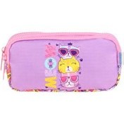 Resim Kaukko Kids 3 Bölmeli Cute Face Cat Kalem Çantası 