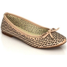 Resim Pudra Hakiki Deri Bayan Babet Ayakkabı Pudra 