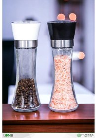 Resim Rossel Premium Seramik Bıçaklı Baharat Öğütücü Siyah Ve Beyaz İkili Set 