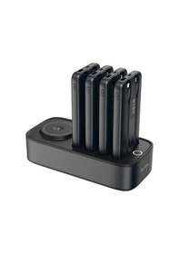 Resim S-link Ip-ds40 4 Adet 10000mah Powerbank Li 15w Kablosuz Şarj Siyah Taşınabilir Şarj İstasyonu Siyah 