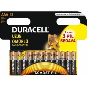 Resim Alkalin AAA İnce Kalem Pil (9+3) 12'li Paket 1 Koli (144 adet) 