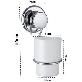 Resim Geseus Çelikayna Vidasız Kendinden Yapışkanlı Krom Diş Fırçalık-8 Beyaz 