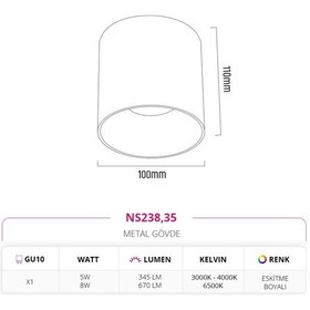 Resim Nevo Sıva Üstü Led Spot Ns238,35 
