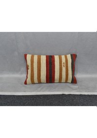 Resim Zehra Abla Halı Yeni El Dokuma Dekoratif Lumbar Kilim Kırlent Yastık Kılıfı 6593 Çok Renkli 