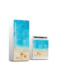 Resim Buzdolabı Ve Bulaşık Makinası Beyaz Eşya Sticker Kaplama Yaz Deniz 