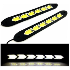Resim Carub 6 Led Gündüz Ledi Lamba 12V Sıralı Cob Elastik Beyaz 2 Adet 