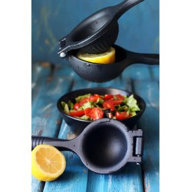 Resim Biterse Pratik Gerçek Döküm Narenciye Limon Sıkacağı Siyah 