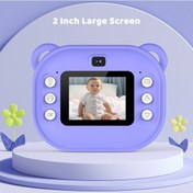 Resim Geeksen Çift Lensli Anında Baskı Kamerası Fotoğraf Çerçevesi İle 1080p Çocuk Kamera Dijital Kamera Mor 