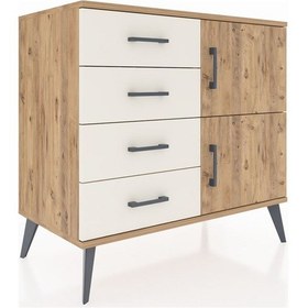 Resim Hyperion Şifonyer Tek Raflı 4 Çekmeceli 2 Kapaklı 88x44x80 Çam-çam/aytaşı Çam/aytaşı 