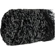 Resim Makrome İpi 3mm Polyester Siyah Gümüş Simli 