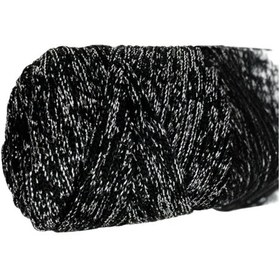 Resim Makrome İpi 3mm Polyester Siyah Gümüş Simli 