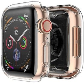 Resim iOS Uyumlu Watch 7 Serisi 45Mm Silikon Şeffaf Kılıf Ekran Koruyucu 