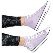 Resim Kadın Keten Bilekli Baskılı Spor Ayakkabı Lila 