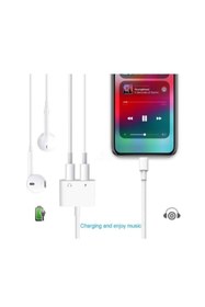 Resim Genel Markalar Iphone Uyumlu Lightning Ios Şarj Ve Aux Çevirici Kulaklık Ve Şarj 