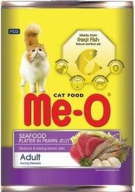 Resim Me-O Deniz Lezzetleri Karides Soslu Yetişkin Kedi Konservesi 400 G 