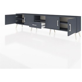 Resim Arges Tv Ünitesi 3 Raflı Tek Çekmeceli 4 Kapaklı 220x30x51 Antrasit-antrasit Antrasıt/antrasıt - Antrasıt 