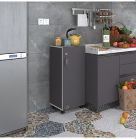 Resim Kenzlife mutfak dolabı zehra 088*050*032 gri kilitli tekerlekli banyo evrak ofis kitaplık ayakkabılık kiler 