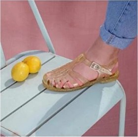 Resim Meduse Kadın Sarı Sandalet SUN 201 -F - Dore Paillete Parlak Malzeme ile Şık Tasarım 