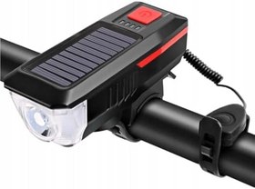 Resim Coverzone USB ve Güneş Enerjili Şarjlı Bisiklet Ön Lambası, Yüksek Parlaklık LED, Dahili Lityum Pil, Enerji Göstergeli, Sesli Uyarılı, Ön Gidon Montajlı | LY-17 