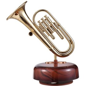 Resim Samdoo Saksafon / Trompet / Fransız Borusu Seçenekli Abs Müzik Kutusu - Masaüstü Dekoratif Hediyelik Eşya 