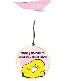 Resim Genel Markalar Sevimli Civciv Yanlış Yoldayım Ama Tasarımlı 20'li Oto Kokusu ve Oto Aksesuarı 