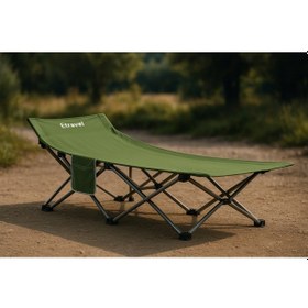 Resim Etravel Cr-1188 Katlanabilir Şezlong Kamp Yatağı Plaj Yatağı Kampet Yeşil Siyah 