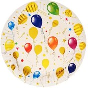 Resim Varak Baskılı. Uçan Balonlar Karton Tabak. 23 CM - 8 Adet 