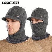 Resim LOOGDEEL Balaclava Maske & Boyun Isıtıcı Şapka - Tam Yüz ve Boyun Koruma, Dönüştürülebilir Kulaklıklar, Rüzgar Geçirmez Sıcak Kış Aksesuarı Kayak, Snowboard, Açık Hava Aktiviteleri için - Yumuşak Tekstil (Siyah) 