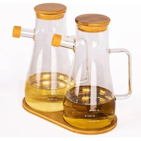 Resim WindWall Cam Borosilikat Bambu Kapaklı Yağdanlık 1 Lt – Şık ve Dayanıklı Yağdanlık 