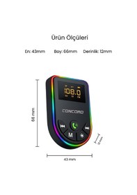Resim Bluetooth / Tf & Aux - Fm Transmitter Mp3 Player 