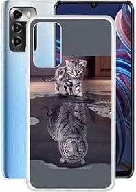 Resim AQGG ZTE Blade A72 (6,75 inç) için kılıf, şeffaf TPU yumuşak silikon cep telefonu kılıfı, koruyucu kılıf, tampon, çizilmez-WMA8 