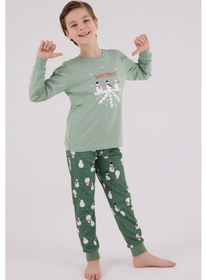 Resim Rolypoly Erkek Çocuk Yeşil Pijama Takımı 5274-48662 Yeşil 