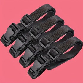 Resim 4 adet Metal Tokalı Ayarlanabilir Naylon Askılar - Seyahat, Kamp ve Yükleri Güvenli Bir Şekilde Sabitlemek İçin Dayanıklı Elastik Halatlar, Çok Amaçlı Güvenlik Kemeri, Yürüyüş ve Açık Hava Aktiviteleri İçin, Kamp Ekipmanı, Ayarlanabilir Askı, Güvenli Toka Kapatma 