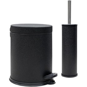Resim SİLİWAX SİYAH KADİFE -2 Li Set Pedallı Çöp Kovası ve Wc Klozet Fı Siyah 