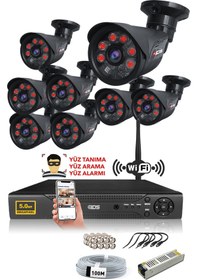 Resim IDS DS-2015HD-SET8-NOHDD-BLACK 8 Kameralı 1080P Full HD 5 MP Sony Lensli Kamera Seti - 2015 