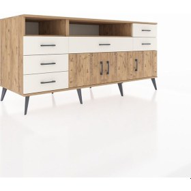 Resim Kronos Konsol 3 Raflı 6 Çekmeceli 3 Kapaklı 176x59x83 Çam-çam/aytaşı Çam/aytaşı 