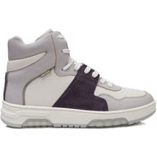 Resim Greyder Kadın Beyaz Lila Hakiki Deri Sneaker Bot 3K2SB33020 