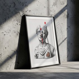 Resim Hope is Free - Banksy Inspired Wall Art Print - Wooden Frame - Natural / 8,3 x 11,7" (21x30) 